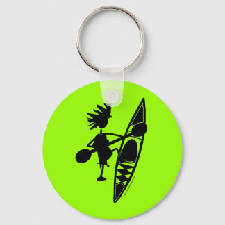 Kayak Canoe Joyful Silhouette Keychain
