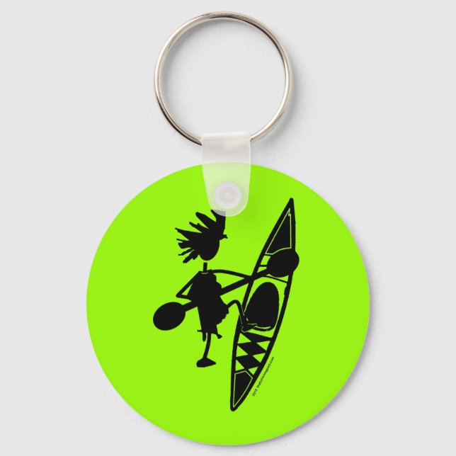 Kayak Canoe Joyful Silhouette Keychain (Front)