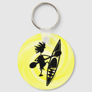 Kayak Canoe Joyful Silhouette Keychain