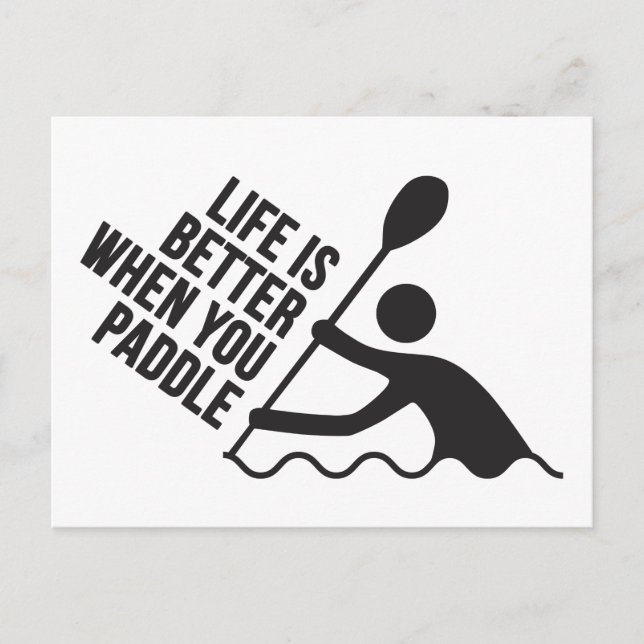 Kayak canoe paddle design postcard (Front)