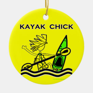 Kayak Chick Designs & Things Ceramic Ornament