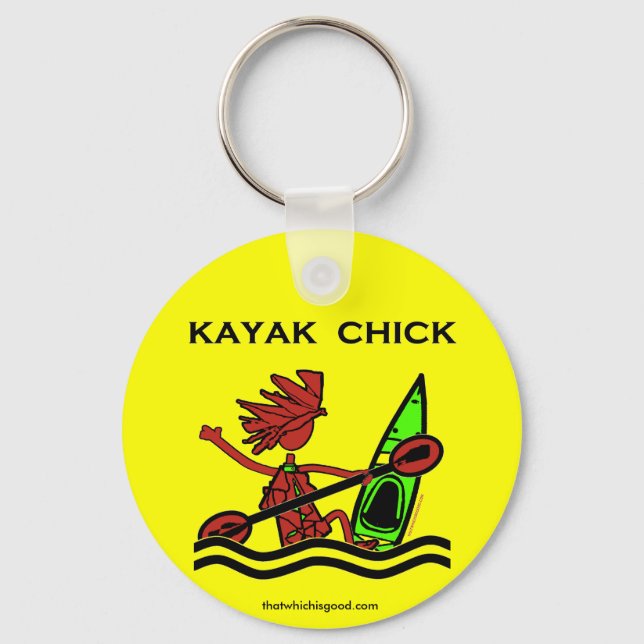 Kayak Chick Designs & Things Keychain (Front)