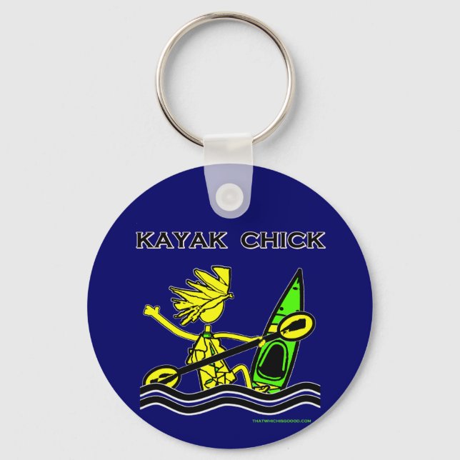 Kayak Chick Designs & Things Keychain (Front)