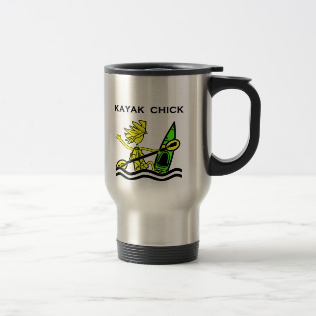 Kayak Chick Designs & Things Travel Mug (Right)