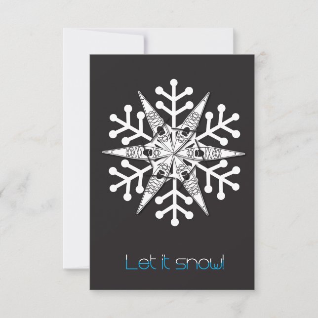 Kayak Christmas card "Let it Snow!" invitation (Front)