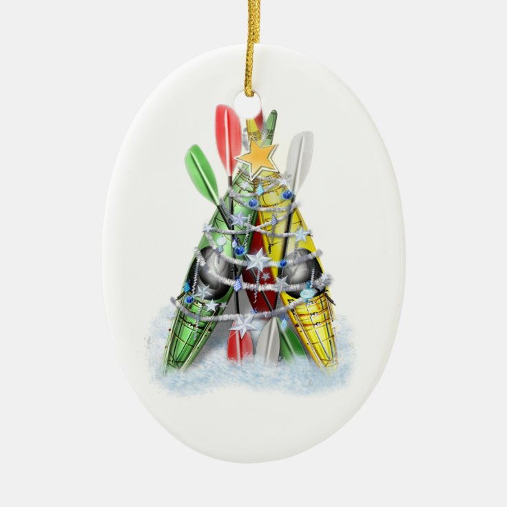 Kayak Christmas Tree Ceramic Ornament Zazzle