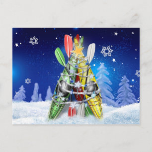 Kayak Christmas Tree Holiday Postcard