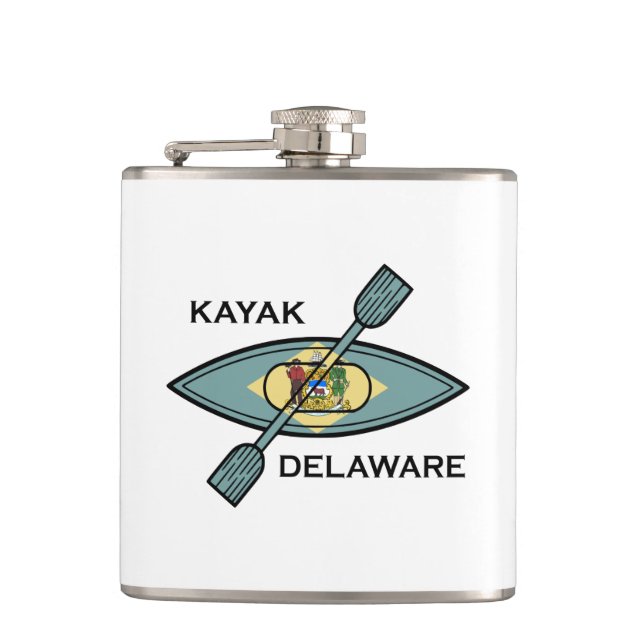 Kayak Delaware Flag Flask (Front)