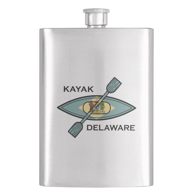 Kayak Delaware Flag Flask (Front)