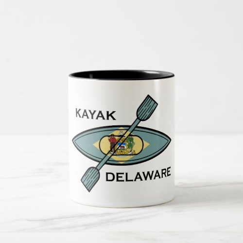 Kayak Delaware Flag Two_Tone Coffee Mug