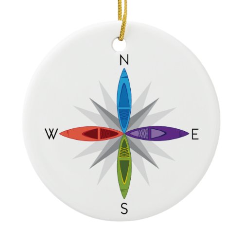 Kayak Directions Ceramic Ornament