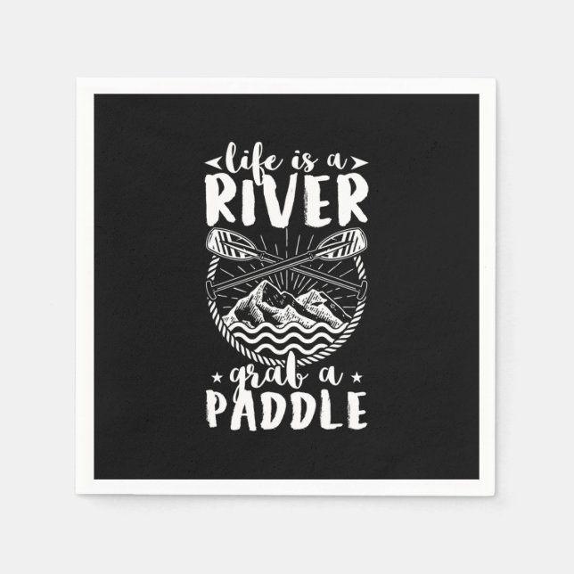 Kayak Driver Life Is A River Napkins (Front)