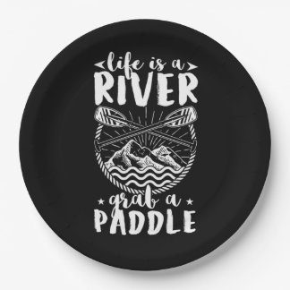 Kayak Driver Life Is A River Paper Plates