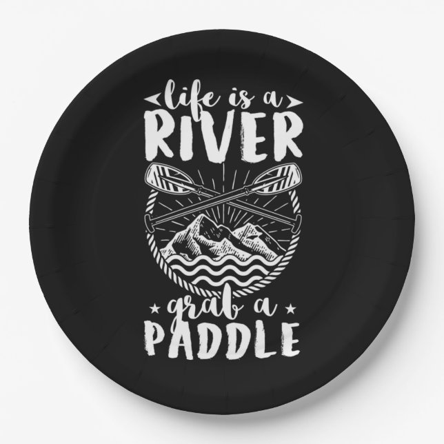 Kayak Driver Life Is A River Paper Plates (Front)