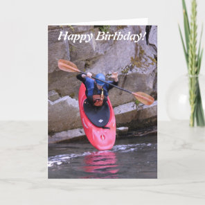 Kayak-er taking the plunge Birthday card