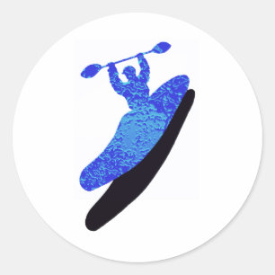 Kayak Exploring Belize Classic Round Sticker