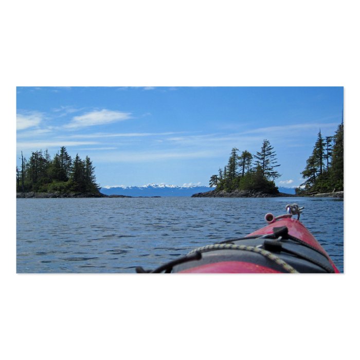 Kayak facing the Alaskan Mountain Range Business Card Templates