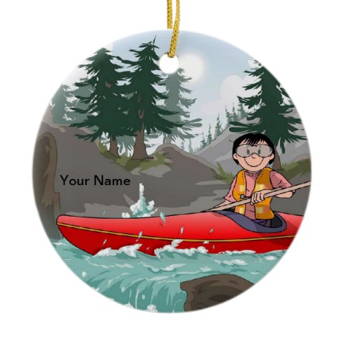 Kayak - Female Ceramic Ornament