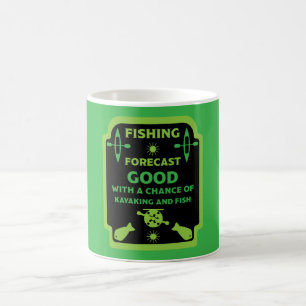 Kayak fish and camp fishing trip gifts   coffee mug