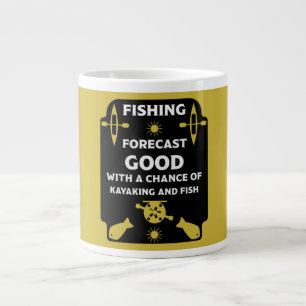 Kayak fish and camp fishing trip gifts  giant coffee mug