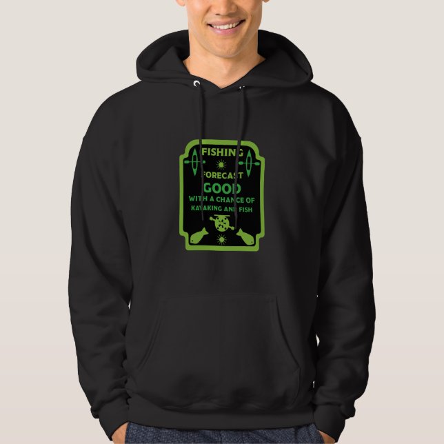 Kayak fish and camp fishing trip gifts  hoodie (Front)