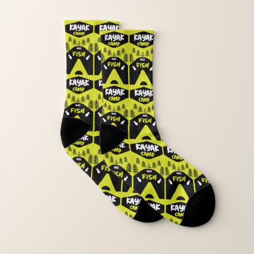 Kayak fish and camp fishing trip gifts    socks