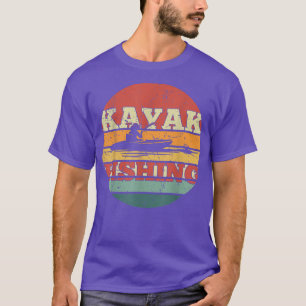 Kayak Fishing Addict Retro Sunset Vintage Lake Fis T-Shirt