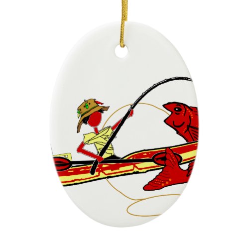 Kayak Fishing Ceramic Ornament