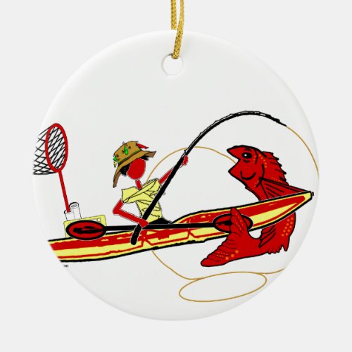 Kayak Fishing Ceramic Ornament