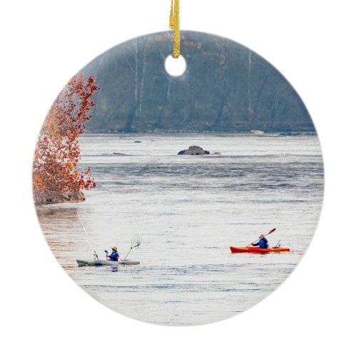 Kayak Fishing Ceramic Ornament