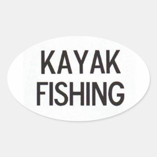 Kayak Fishing Euro Decal Oval Sticker