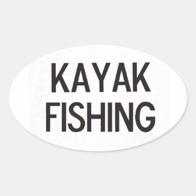 Kayak Fishing Euro Decal Oval Sticker (Front)