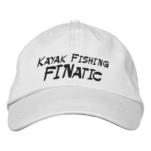 Kayak Fishing Fanatic Embroidered Baseball Hat (Front)