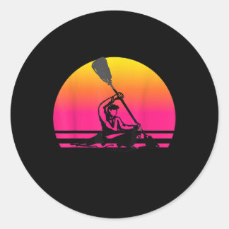 Kayak Fishing in The River Kayaking Fisherman Classic Round Sticker