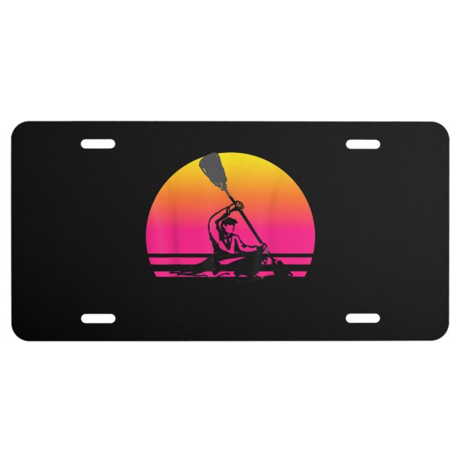 Kayak Fishing in The River Kayaking Fisherman License Plate (Front)