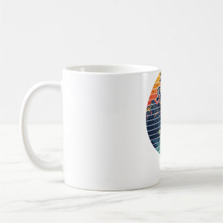 Kayak Fishing Paddle Retro Sunset Coffee Mug