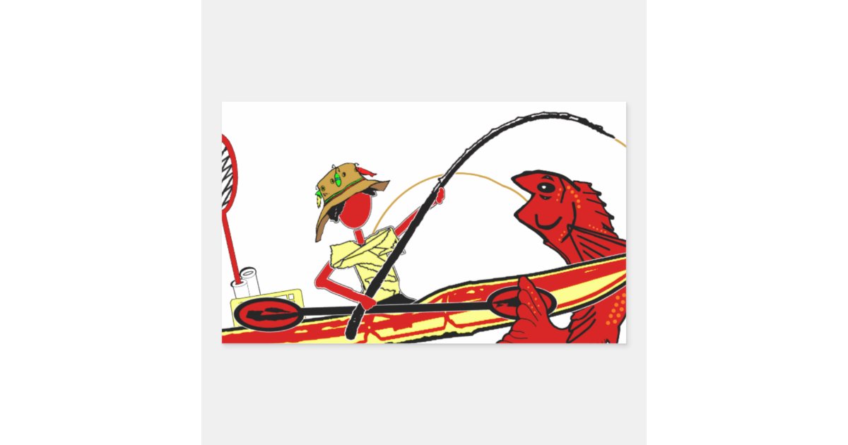 Kayak Fishing Rectangular Sticker