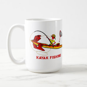 Kayak Fishing The Legend in Bright Coffee Mug