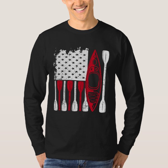 Kayak Flag Kayaker Outdoor Kayaking Kayak Boating  T-Shirt (Front)