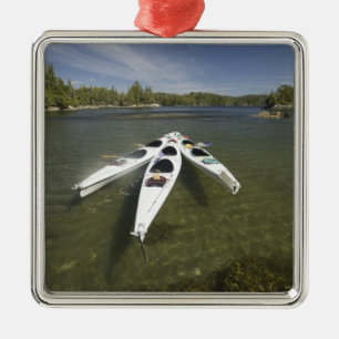 Kayak Fleet at Rest During Late Afternoon at Metal Ornament