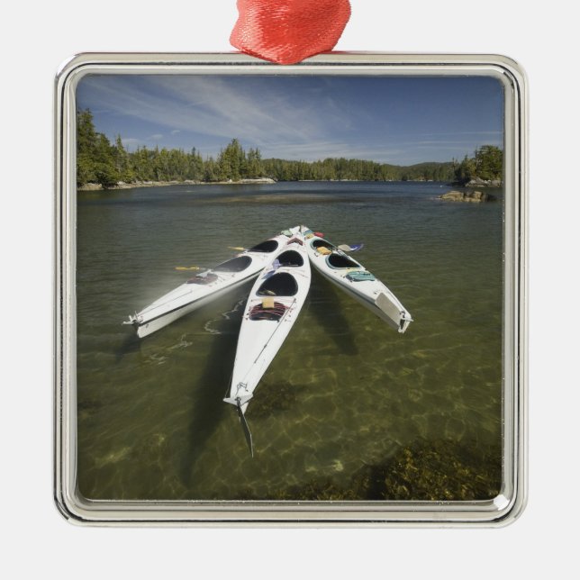 Kayak Fleet at Rest During Late Afternoon at Metal Ornament (Front)