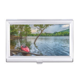 Kayak Floating On Table Rock Lake Business Card Case