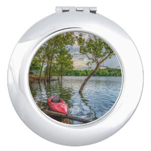 Kayak Floating On Table Rock Lake Compact Mirror