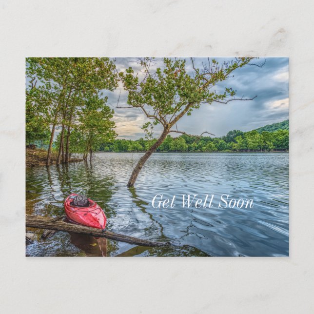 Kayak Floating On Table Rock Lake Get Well Soon Postcard (Front)