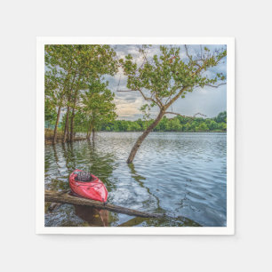Kayak Floating On Table Rock Lake Napkins
