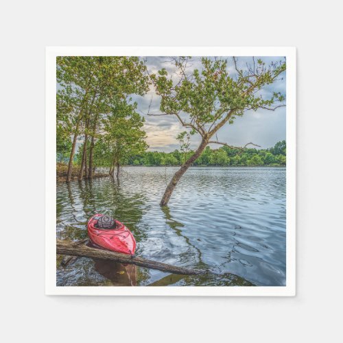 Kayak Floating On Table Rock Lake Napkins