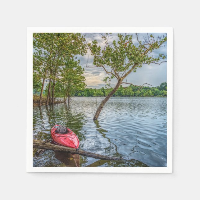 Kayak Floating On Table Rock Lake Napkins (Front)