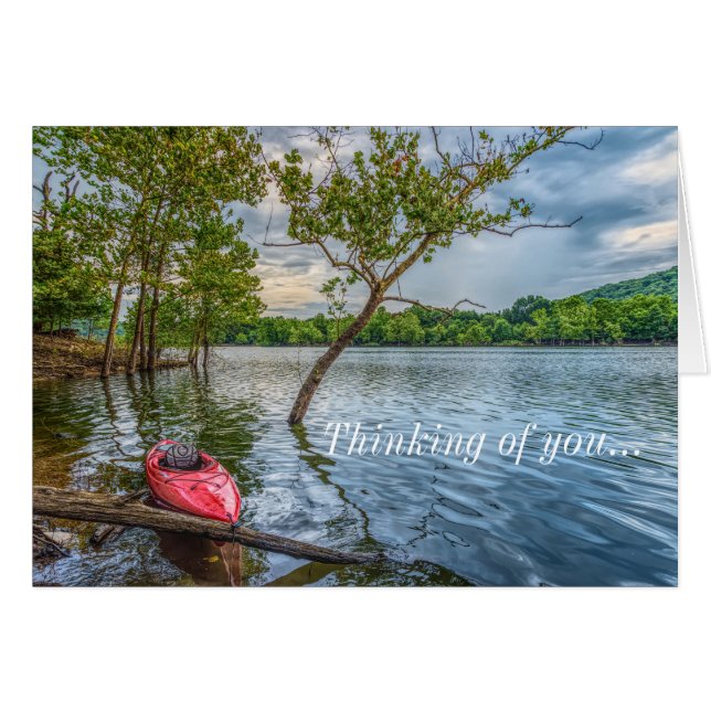 Kayak Floating On Table Rock Lake Thinking Of You Cards (Front Horizontal)