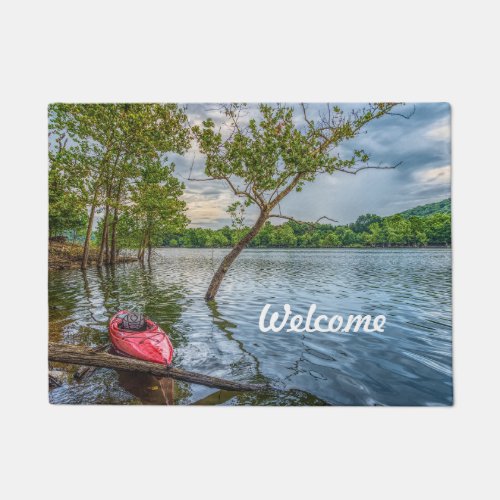 Kayak Floating On Table Rock Lake Welcome Mat