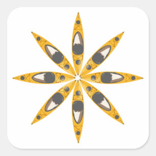 Kayak Flower Square Sticker